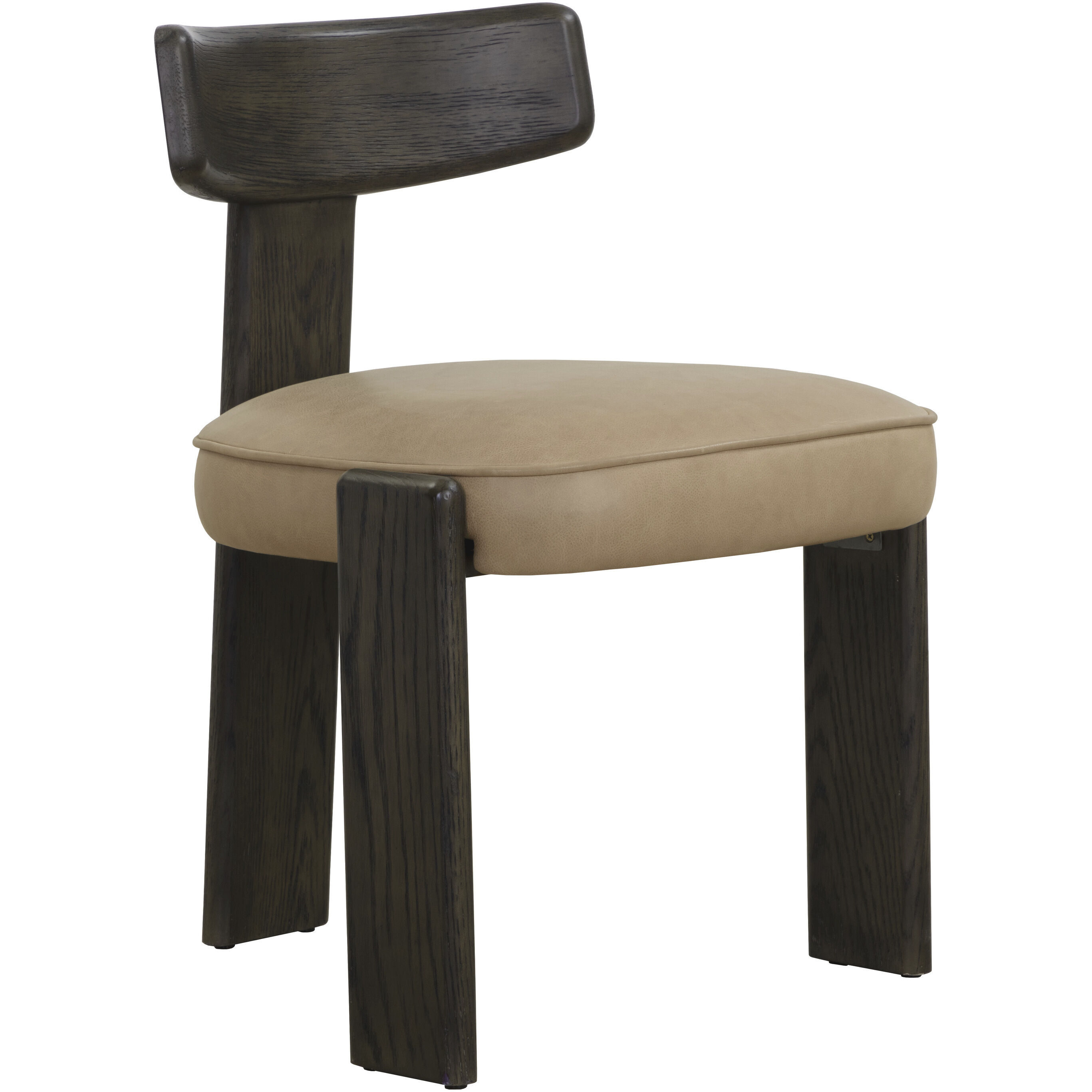 Horton Dark Brown / Sahara Sand Leather Dining Chair, Set Of 2